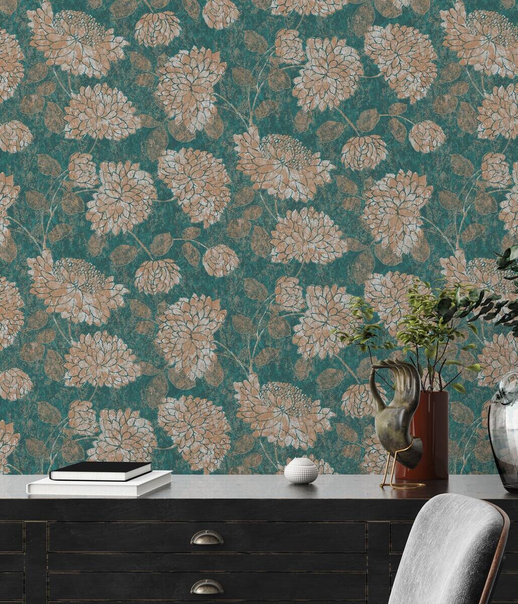 A.S.Creation Vliestapete Attractive 2 Floral grün B/L: ca. 53x1005 cm