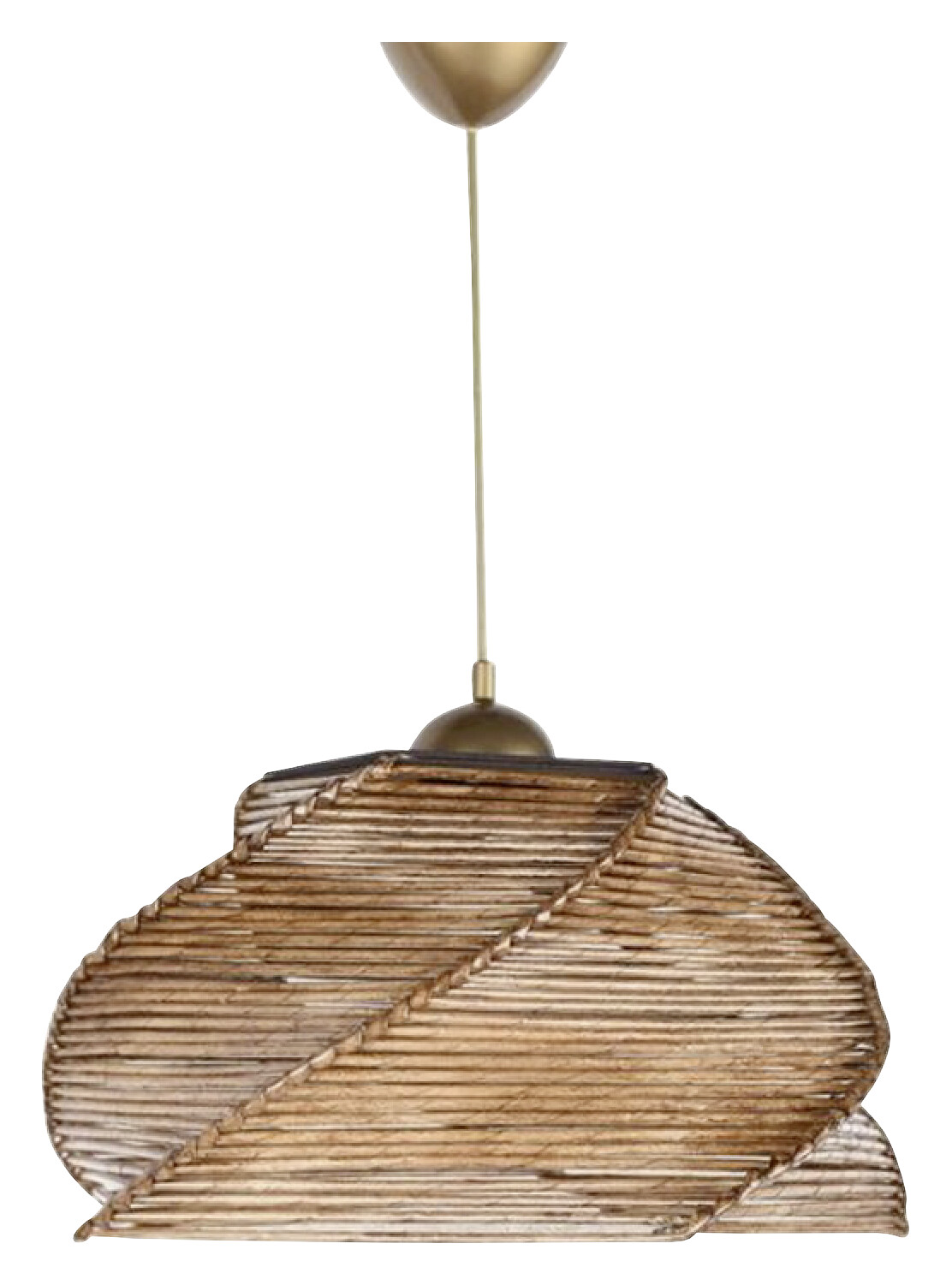 Opviq Pendelleuchte Pentagone Bambus B/H/T/L/D: ca. 36x65x36x36x36 cm E27 1 Brennstellen