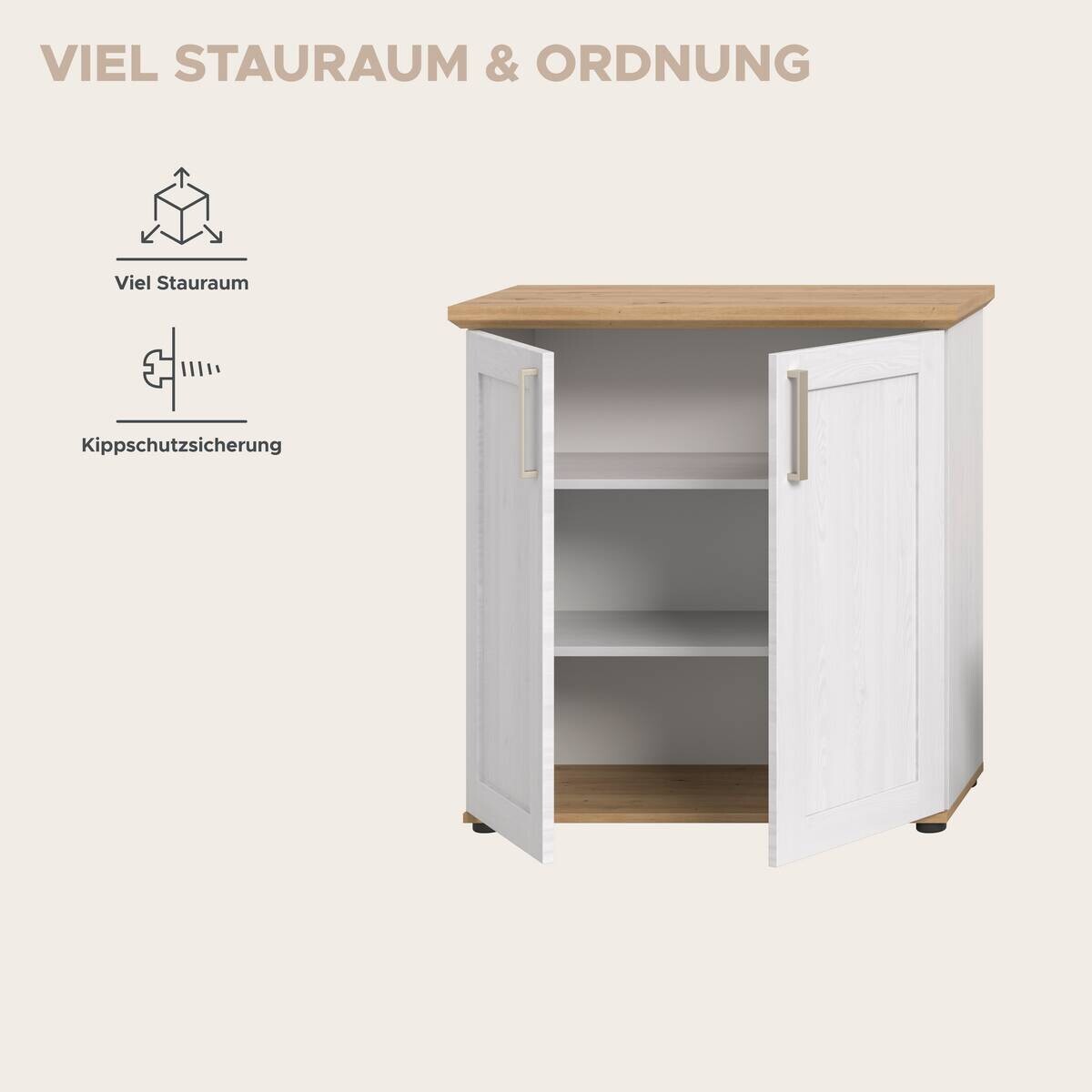Kommode Verona Sibiu Lärche Nachbildung Eiche Artisan Nachbildung B/H/T: ca. 95x92x39 cm