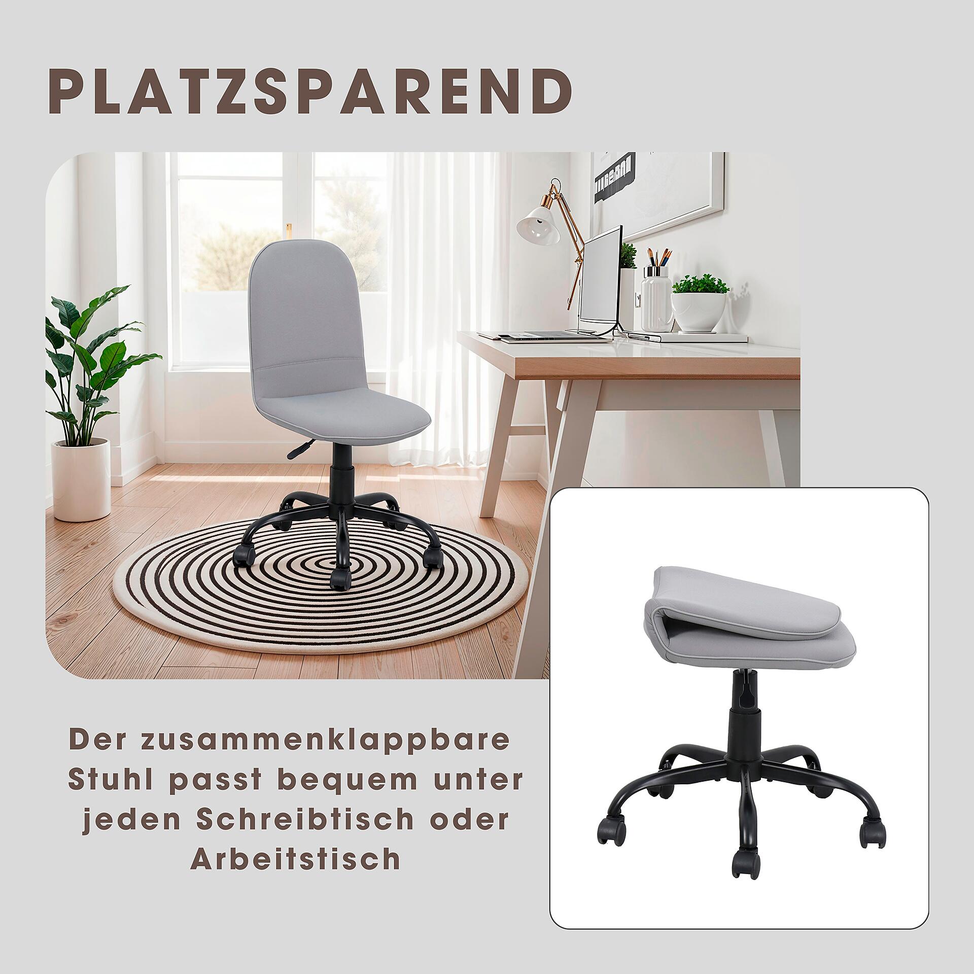 Drehstuhl TROLLY schwarz grau Metall Stoff