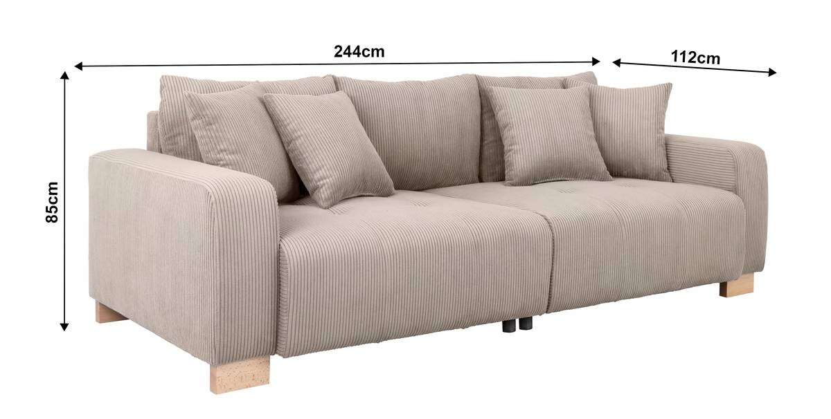 Big Sofa Alpha New dunkelbeige Microfaser B/H/T: ca. 244x85x112 cm