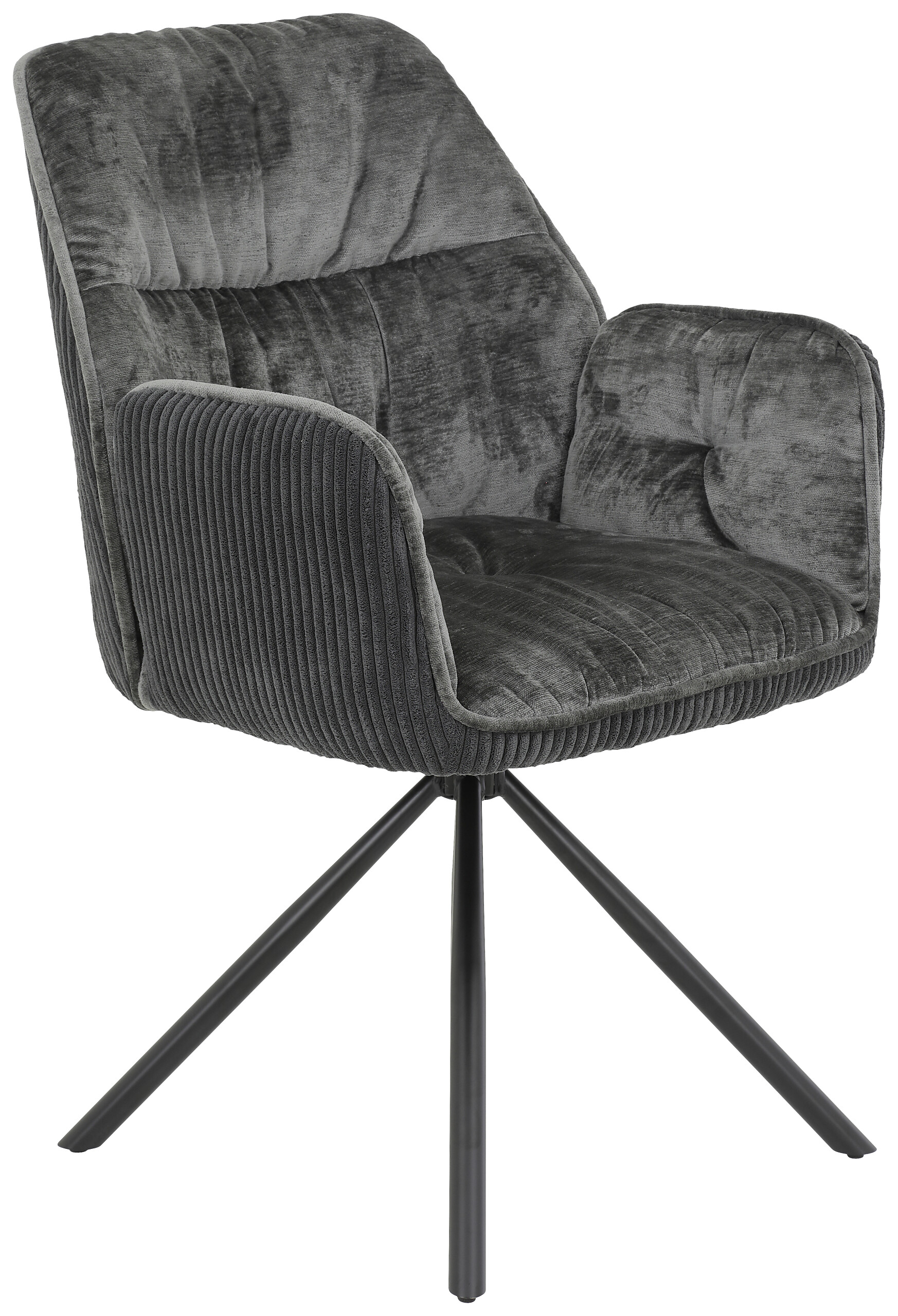 Sessel Amira anthrazit Metall Samt B/H/T: ca. 56x89x61 cm