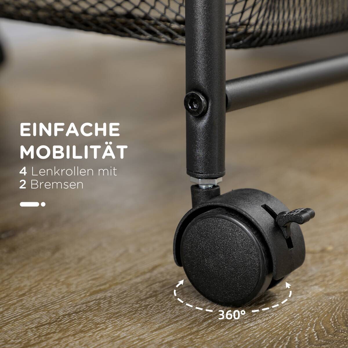 HOMCOM Rollwagen schwarz Spanplatte B/H/L: ca. 31x41,5x66 cm