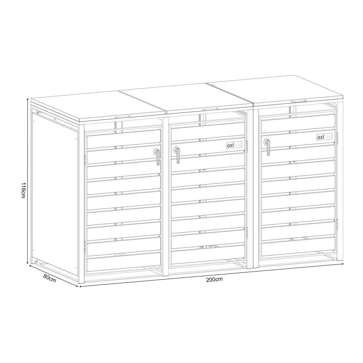 AXI Outdoor Living Mülltonnenbox Lucas braun B/H/L: ca. 80x116x200 cm