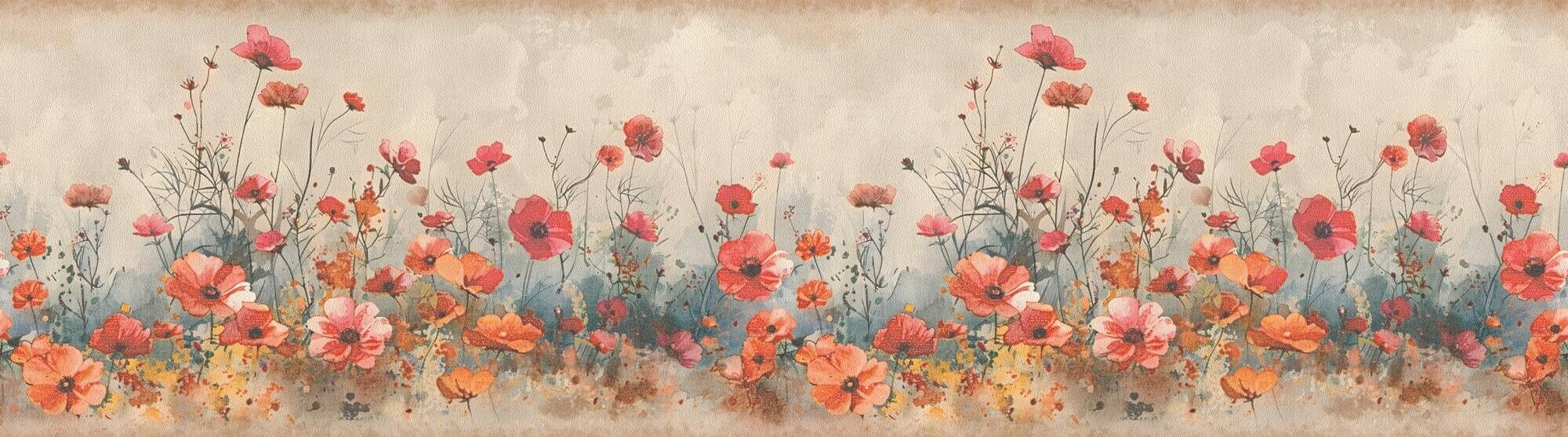 A.S.Creation Bordüre orange beige rot B/H/D: ca. 17x500x6,8 cm