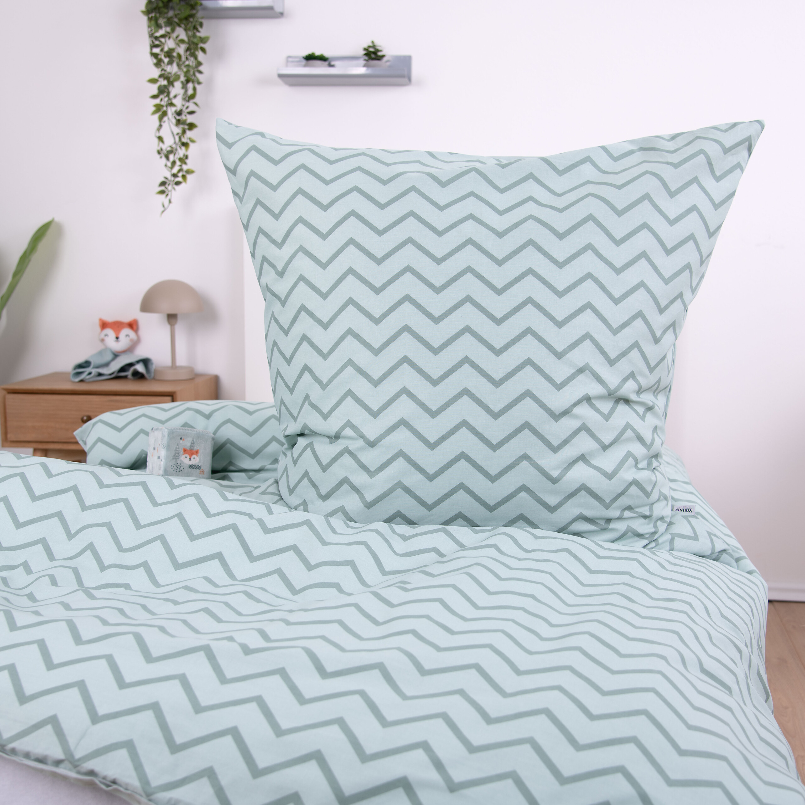 Baumwoll Bettwäsche Nordic Forest grün Baumwolle