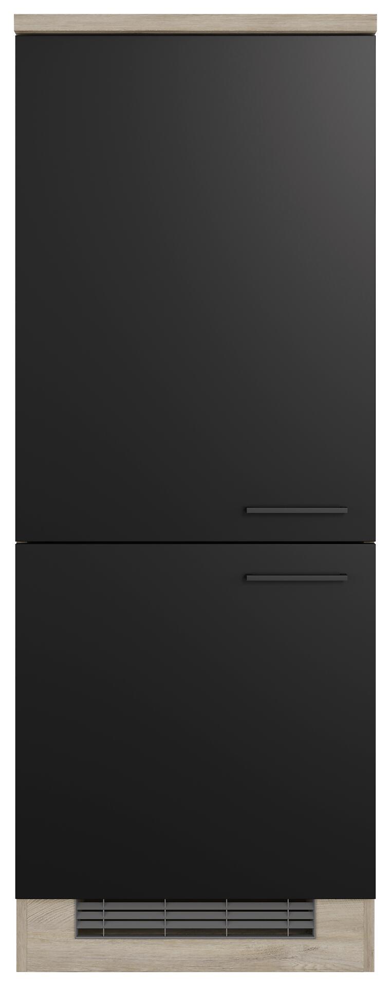 Kühlumbauschrank Capri schwarz matt B/H/T: ca. 60x161x60 cm