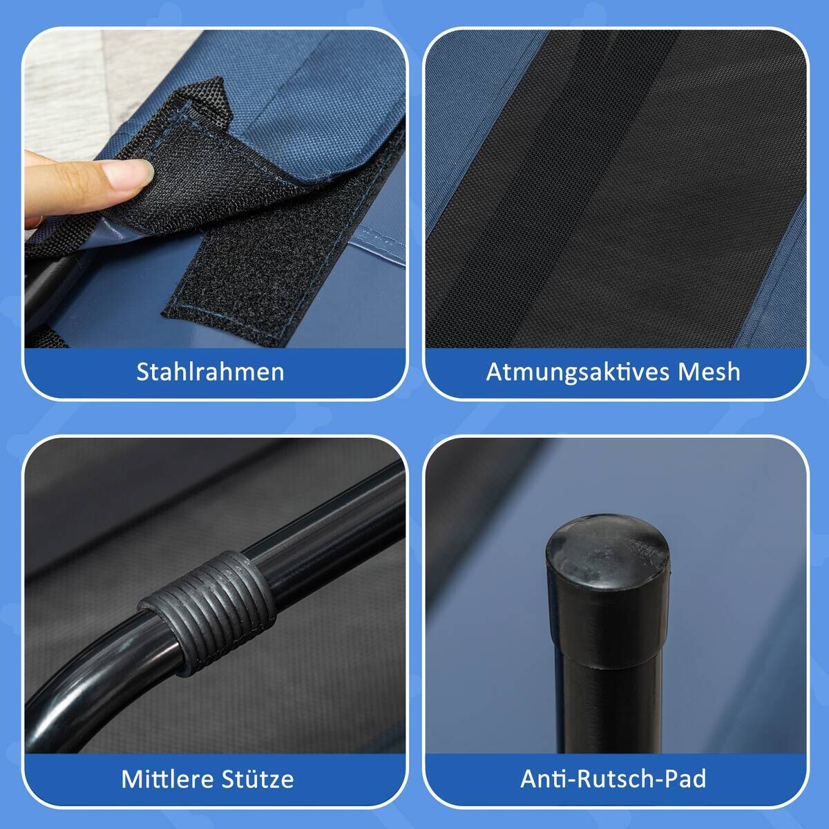 PawHut Hunde-Zubehör schwarz Edelstahl B/H/L: ca. 92x122x23 cm