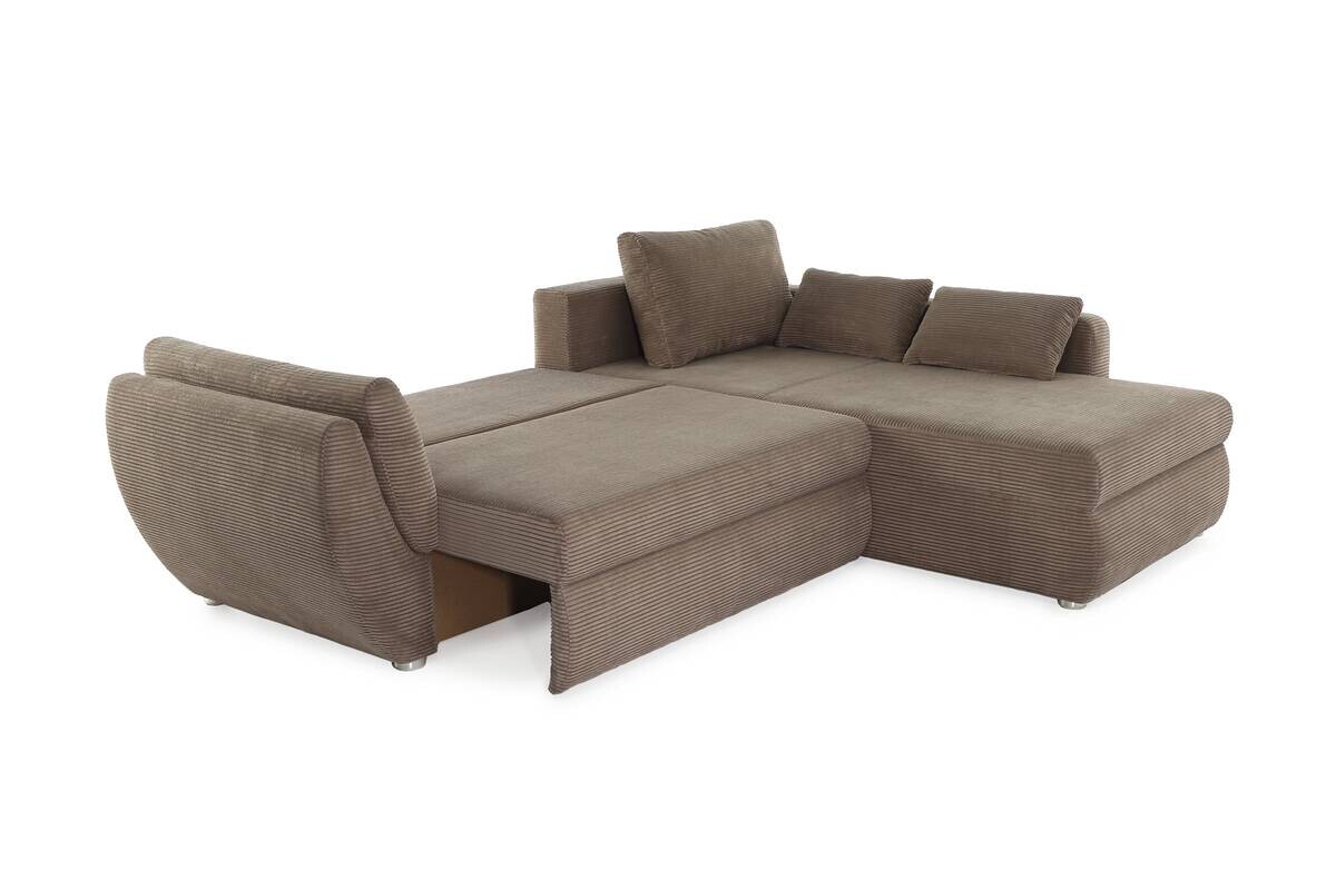 Ecksofa mit Bettfunktion und Bettkasten taupe Microfaser B/H/T: ca. 272x88x200 cm Ecksofa mit Bettfunktion und Bettkasten taupe Microfaser B/H/T: ca. 272x88x200 cm