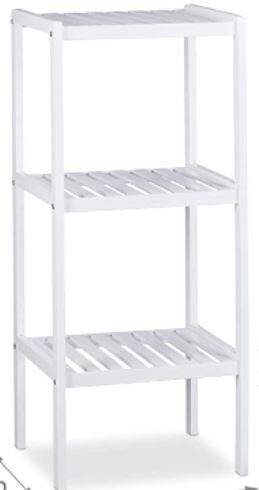 Bambusregal weiß Bambus B/H/T: ca. 36x79x36 cm