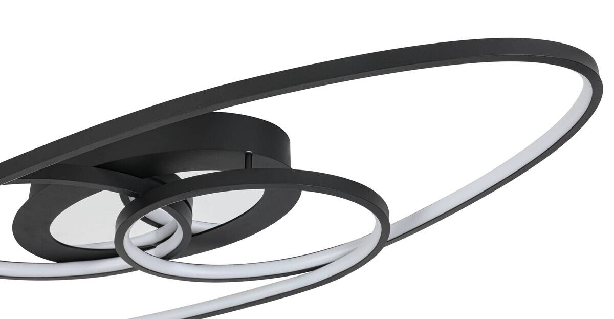 Nolo LED-Deckenleuchte Flow schwarz Metall B/H/L: ca. 30x7,5x85 cm