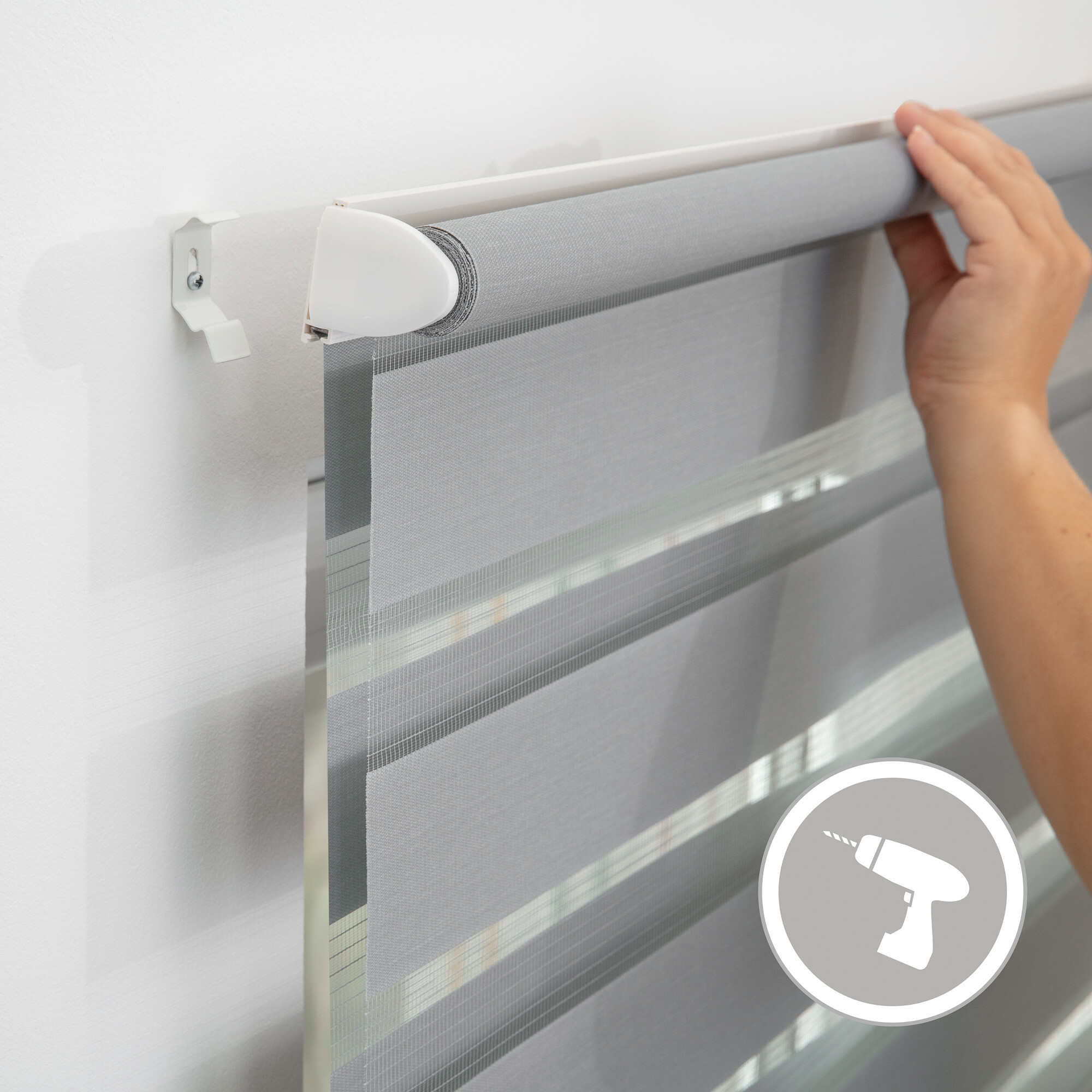 LICHTBLICK Doppelrollo Duo grau B/L: ca. 70x220 cm