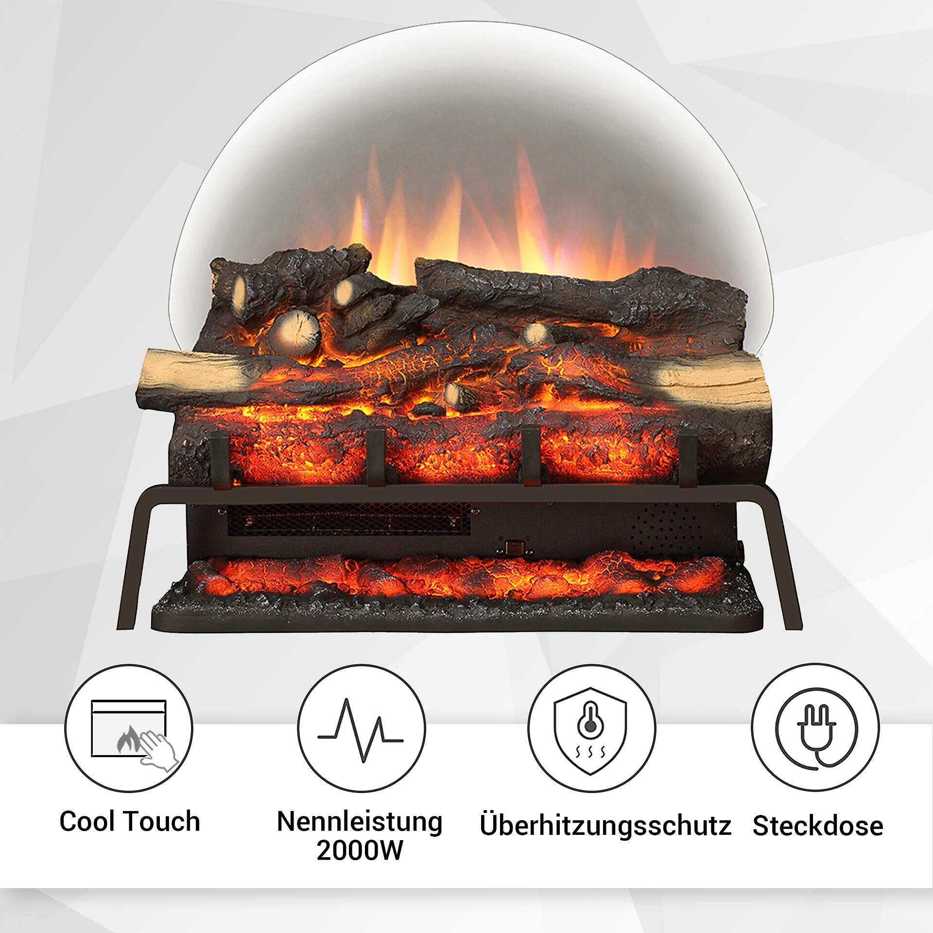 Balderia elektrische Feuerstelle Lily schwarz dunkelbraun B/H/L: ca. 24x50,5x58 cm