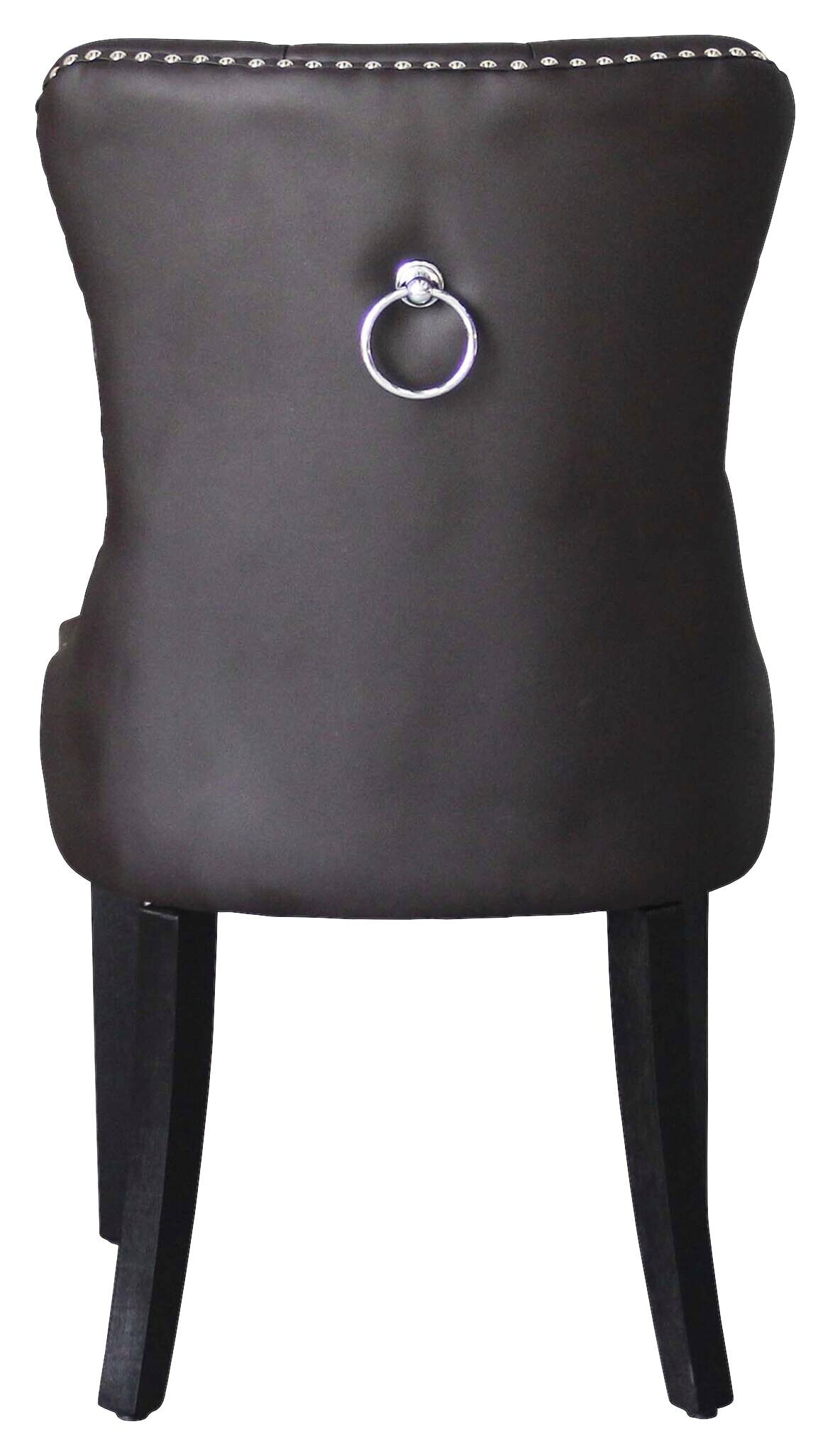 Stuhl DOMINO, 2er-Set schwarz braun Kunstleder B/H/T: ca. 48,5x93x61 cm