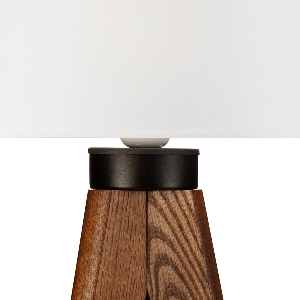 Lamkur Tischlampe Eiche hellbraun Stahl Holz B/H/L: ca. 34x38x38 cm E27 1 Brennstellen