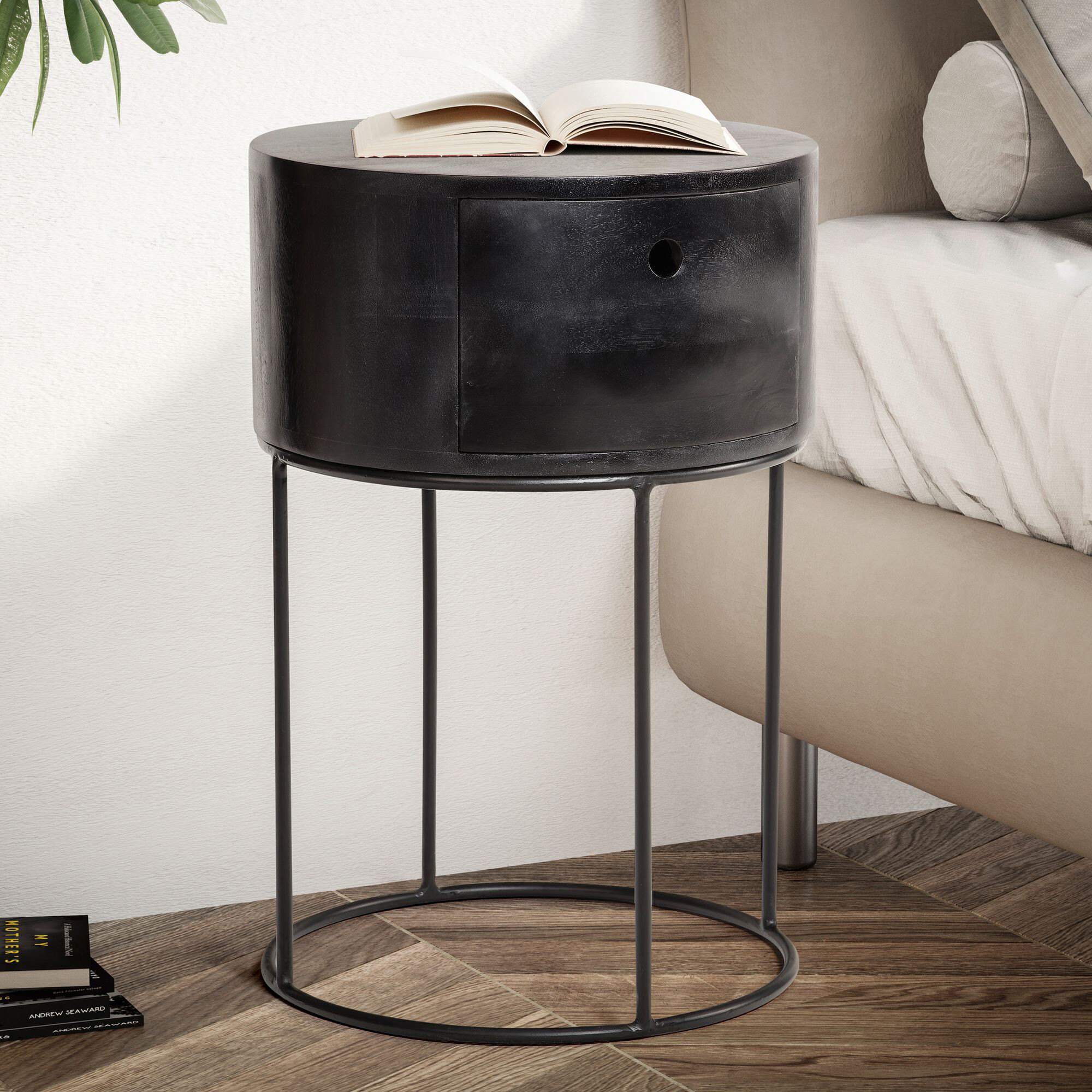 Nachtkonsole schwarz B/H/T: ca. 40x60x40 cm