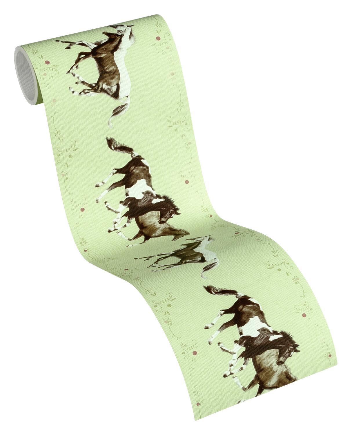 Borte Pferde hellgrün B/L: ca. 13x500 cm