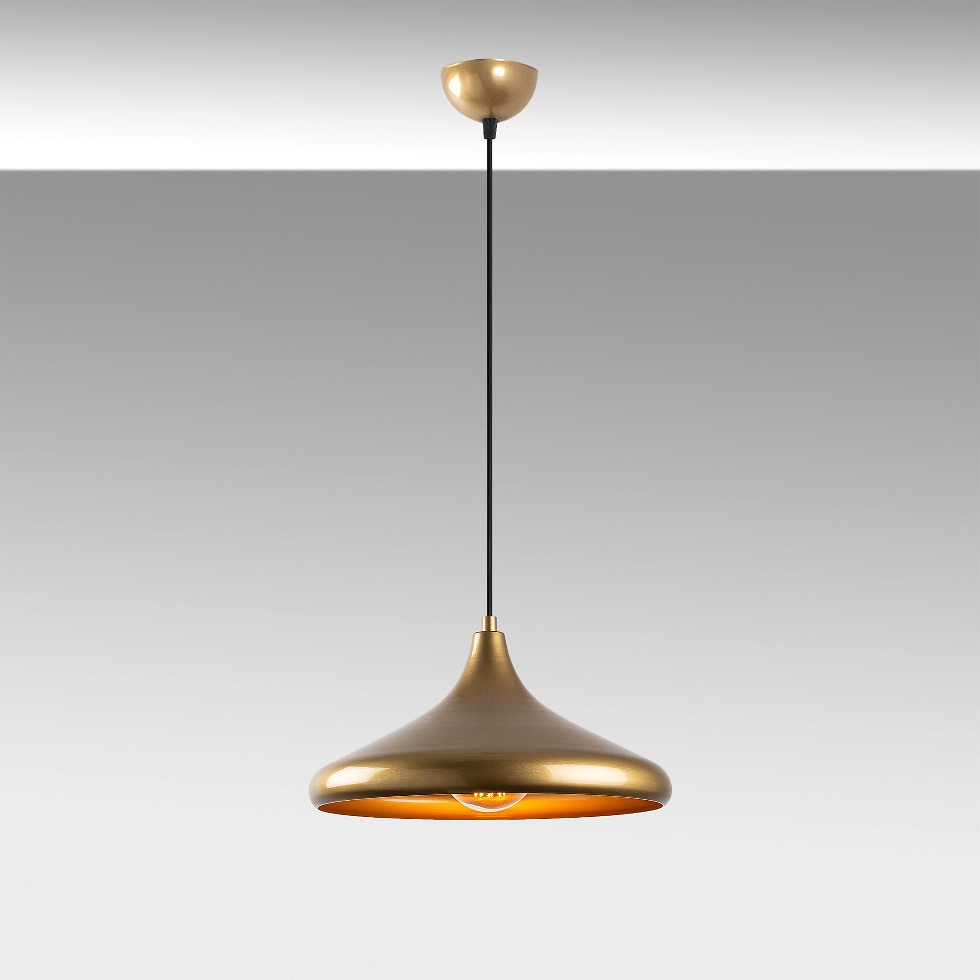 Opviq Pendelleuchte Eysan-210 gold B/H/T/L/D: ca. 35x126x35x35x35 cm E27 1 Brennstellen