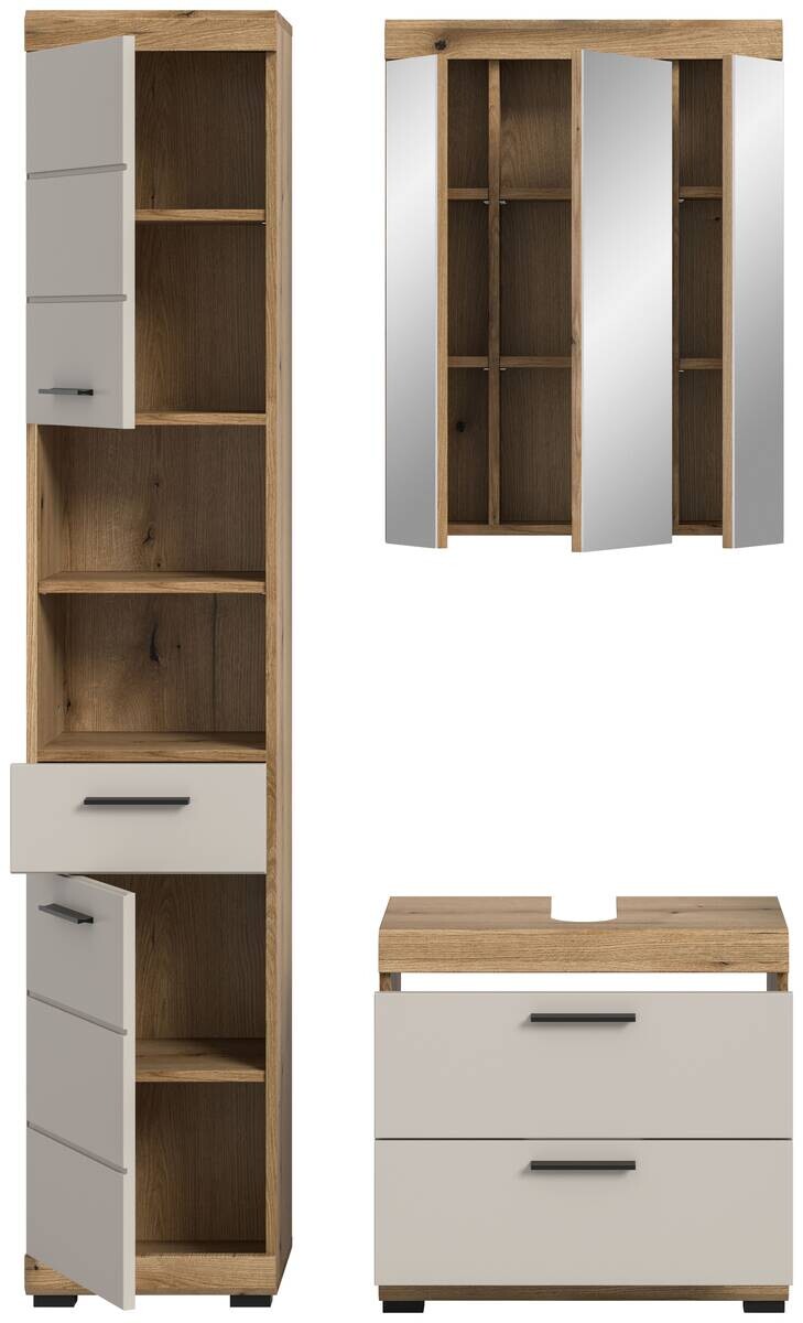 Badezimmer-Set Scout Evoke Oak Nachbildung Kaschmirgrau Nachbildung B/H/T: ca. 112x191x34 cm