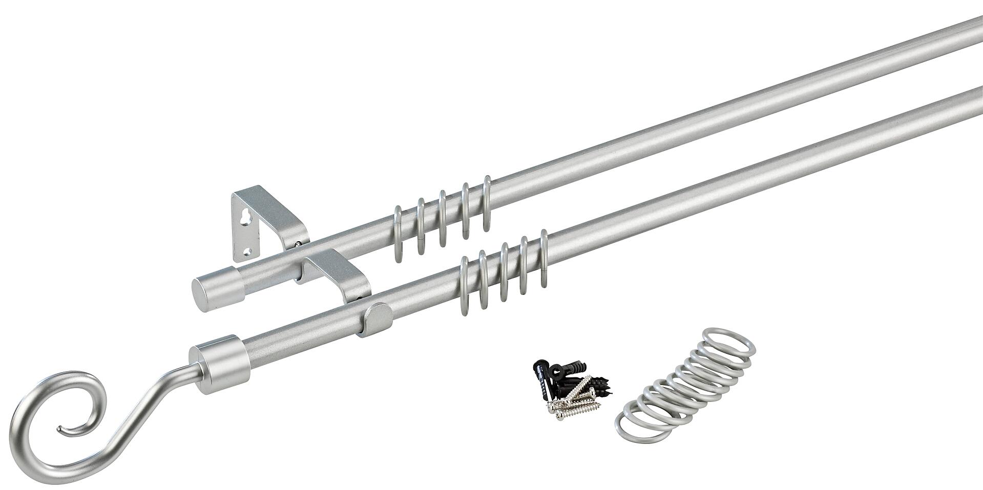 POCOline Stilgarnituren Kringel silber Metall D: ca. 1,6 cm ausziehbar von ca. 130 bis 240 cm 2.0 Läufe