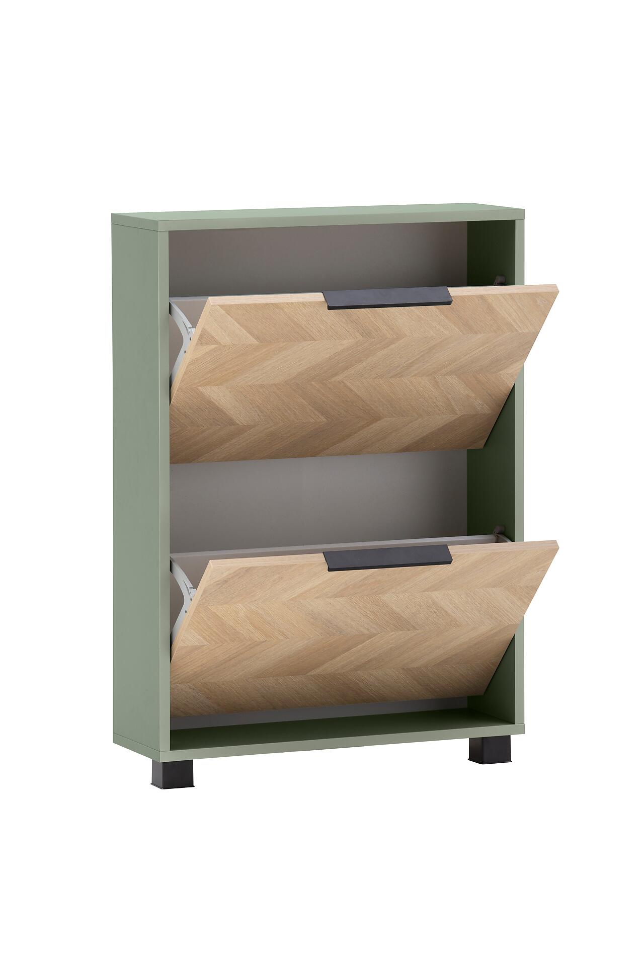 Schuhkipper Piazza, 2er Pistazie Eiche Nachbildung B/H/T: ca. 59,8x85,7x19,55 cm