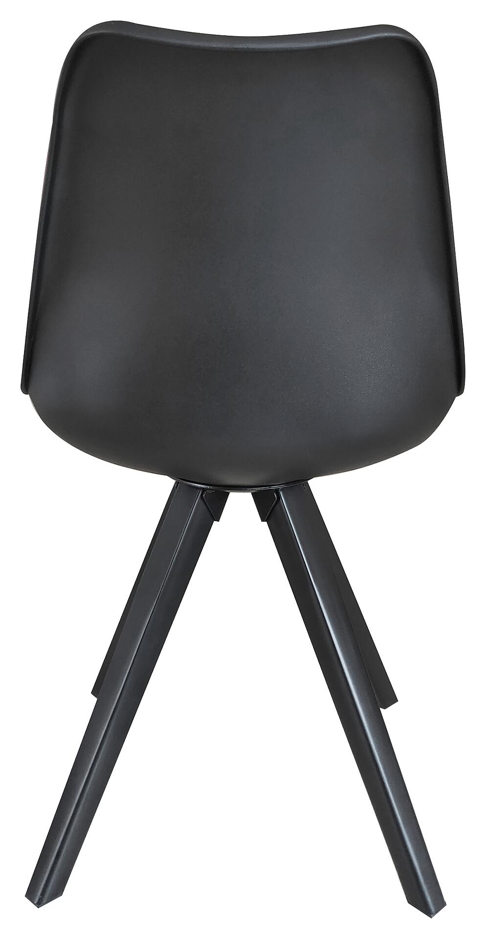 Stuhl KIRA  2er-Set schwarz schwarz schwarz Kunststoff Kunstleder Metall B/H/T: ca. 48x86x55,5 cm