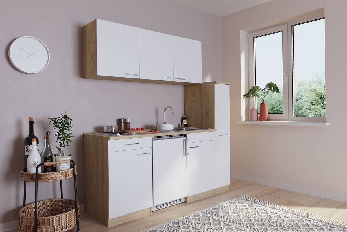 Respekta Küchenblock Economy weiß matt B/H/T: ca. 180x200x60 cm