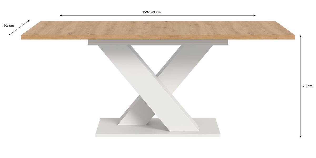 Esstisch MOTION weiß Artisan Nachbildung B/H/T: ca. 150x76x90 cm