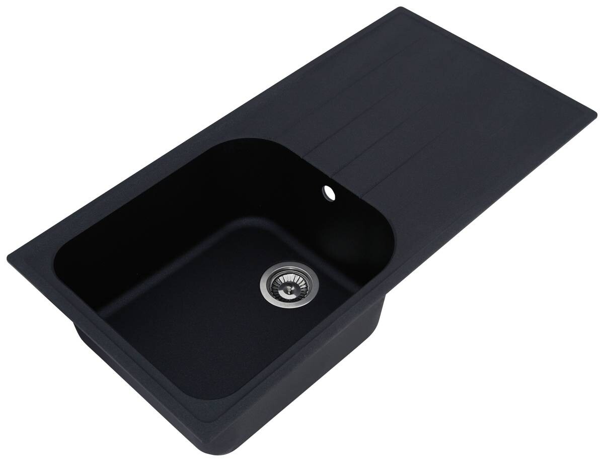 Respekta Einbauspüle Orlando 100 x 50 S schwarz Granitverbundmaterial B/H/T: ca. 100x22,5x50 cm