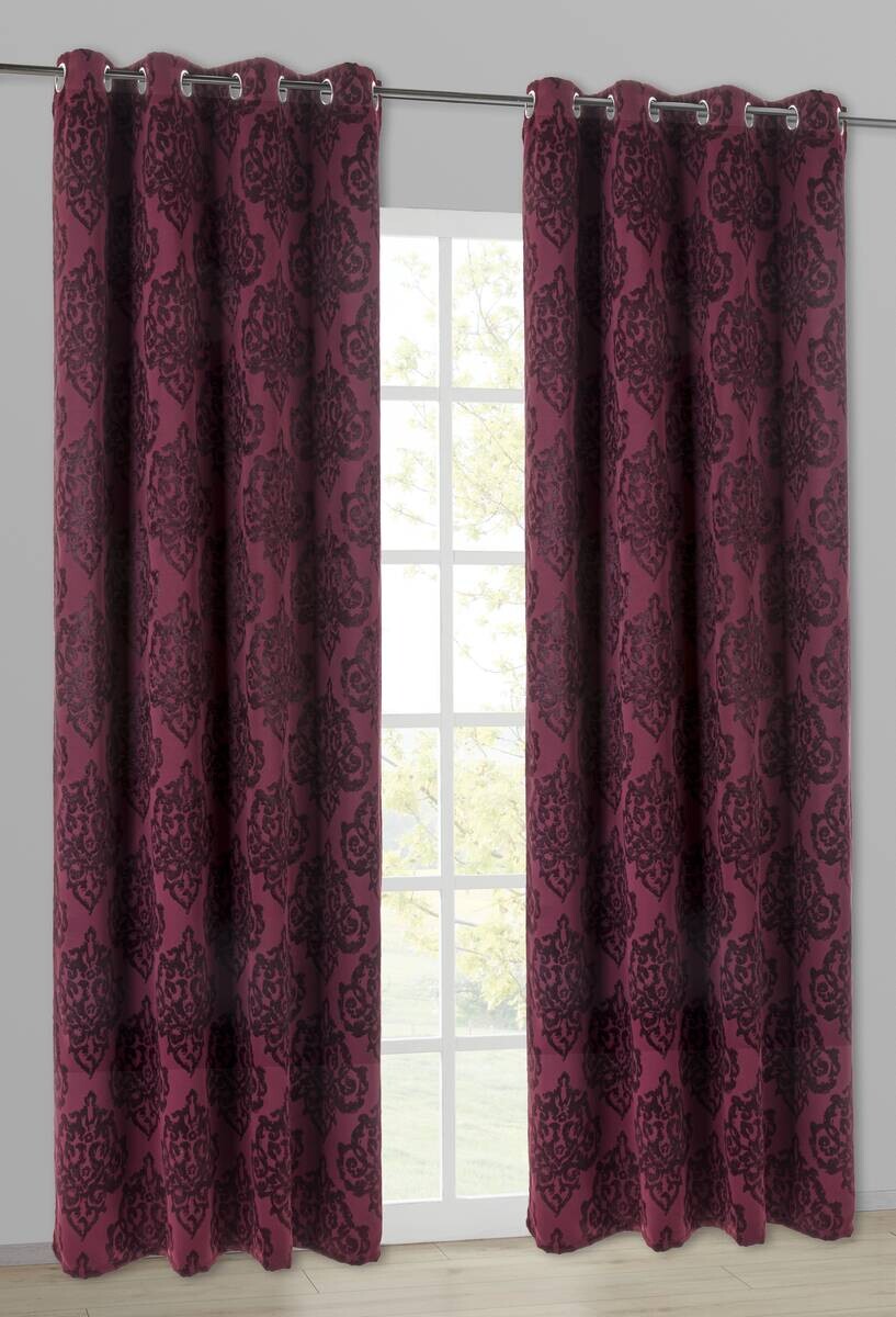 Verdunklungsvorhang Ornament dunkelrot B/L: ca. 135x245 cm