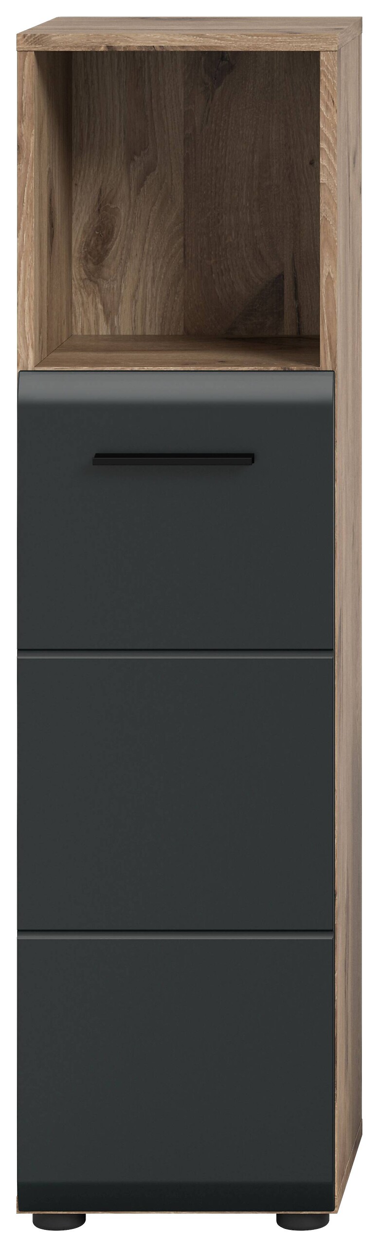 Schrank Ice Nox Oak Nachbildung schwarz matt B/H/T: ca. 30x110x30 cm