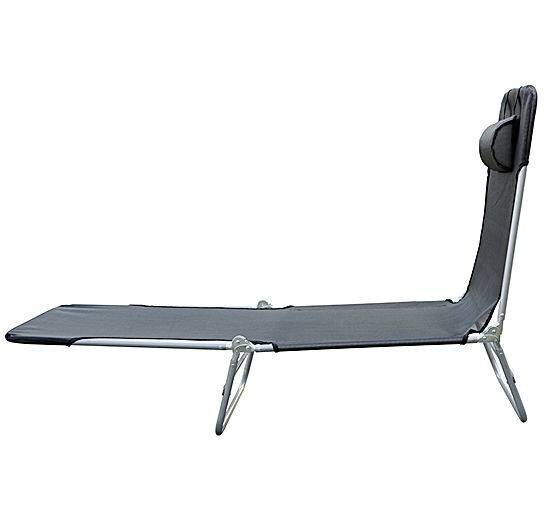 Outsunny Gartenliege schwarz Stahl B/H/L: ca. 56x24,5x182 cm