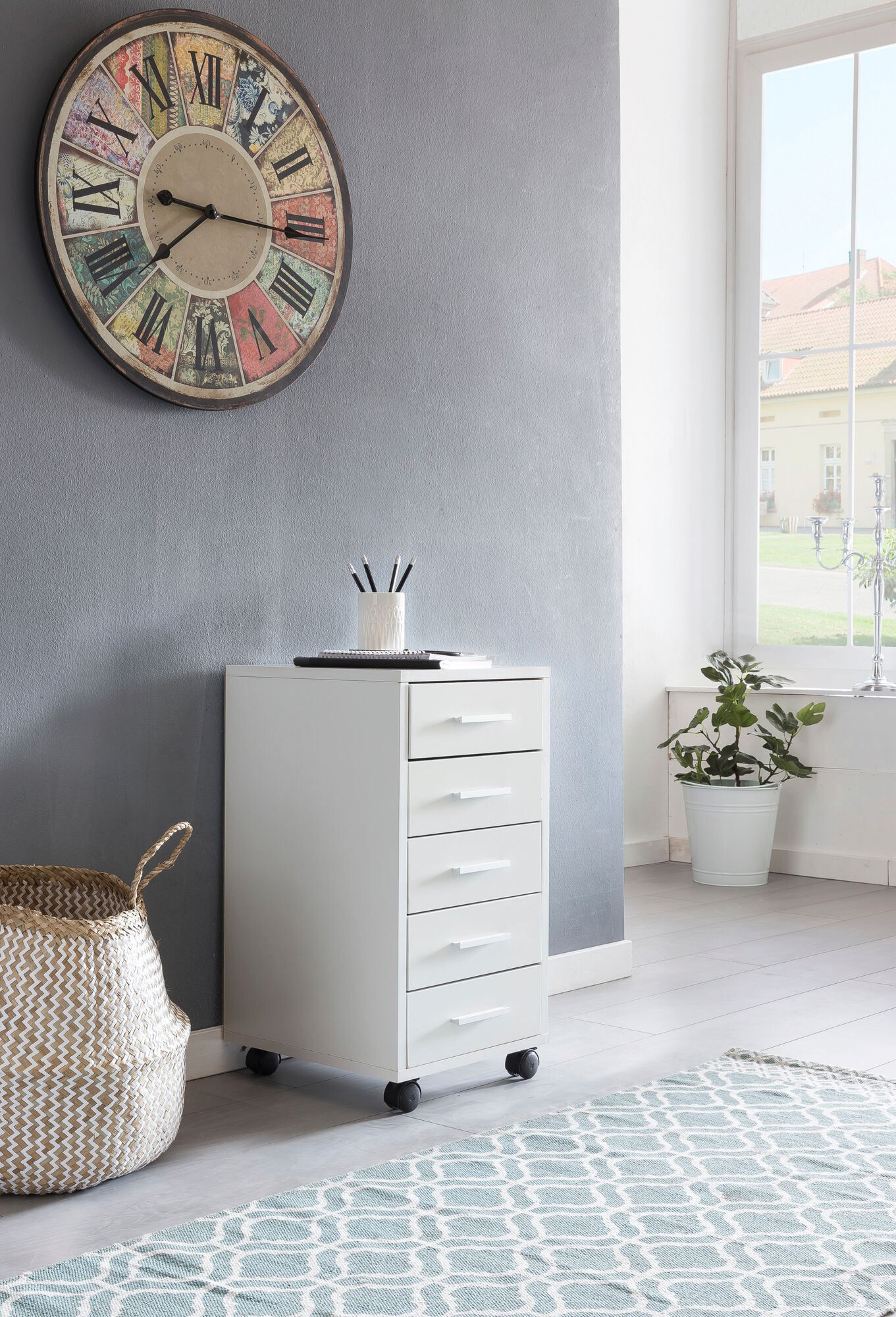 Rollcontainer braun Spanplatte B/H/T: ca. 33x63x63 cm