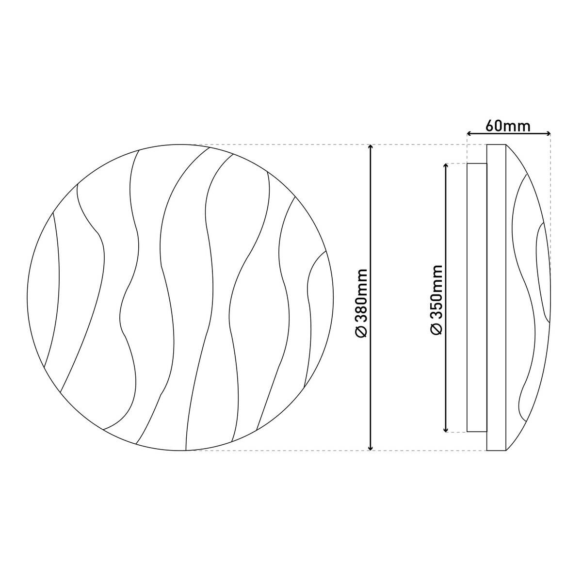 Näve Leuchten Deckenleuchte 1355923 weiß Kunststoff Metall B/H/T: ca. 38x6x38 cm null 1 Brennstellen