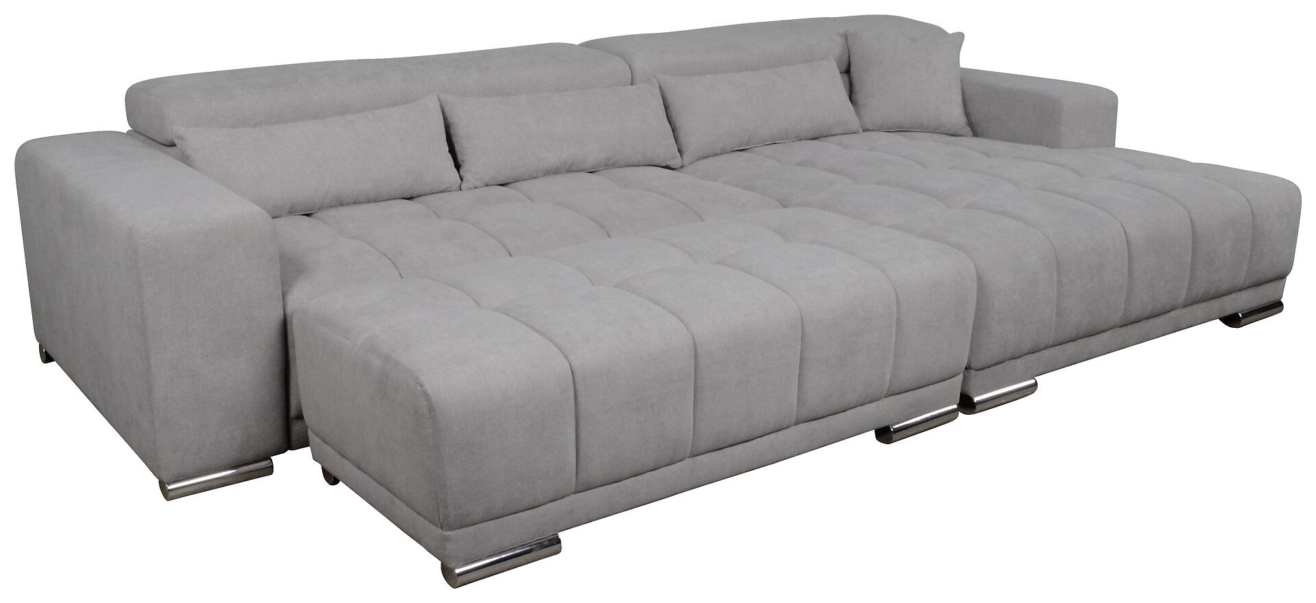 Ecksofa hellgrau Microfaser B/H/T: ca. 310x95x171 cm