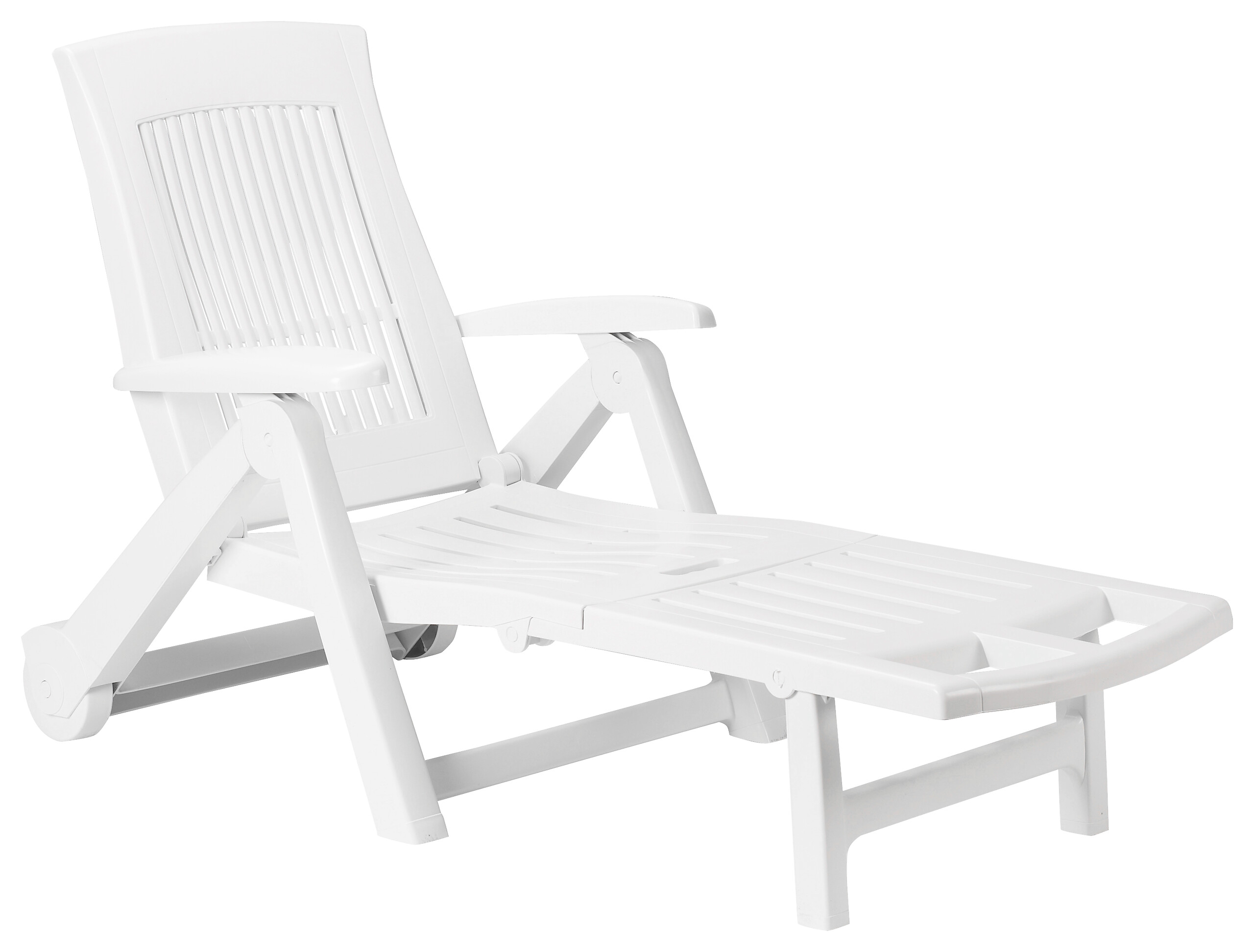 ProGarden Gartenliege Zircone weiß Kunststoff B/H/L: ca. 72x101x195 cm