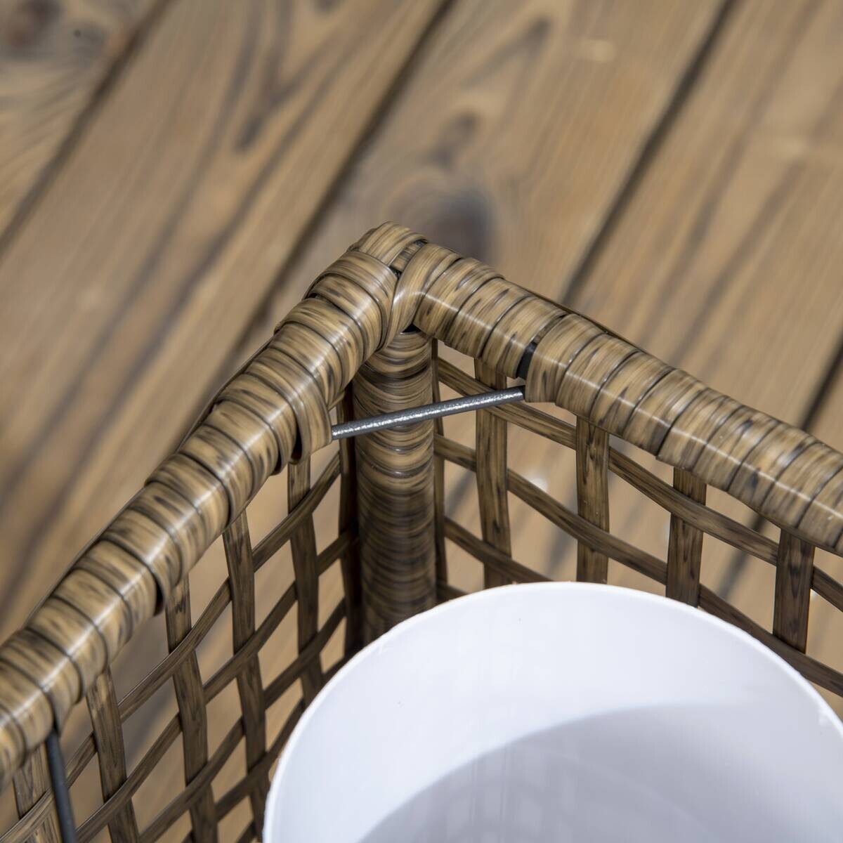 Solarleuchte sand Polyrattan Edelstahl Polypropylen B/H/L: ca. 15,5x15,5x46 cm