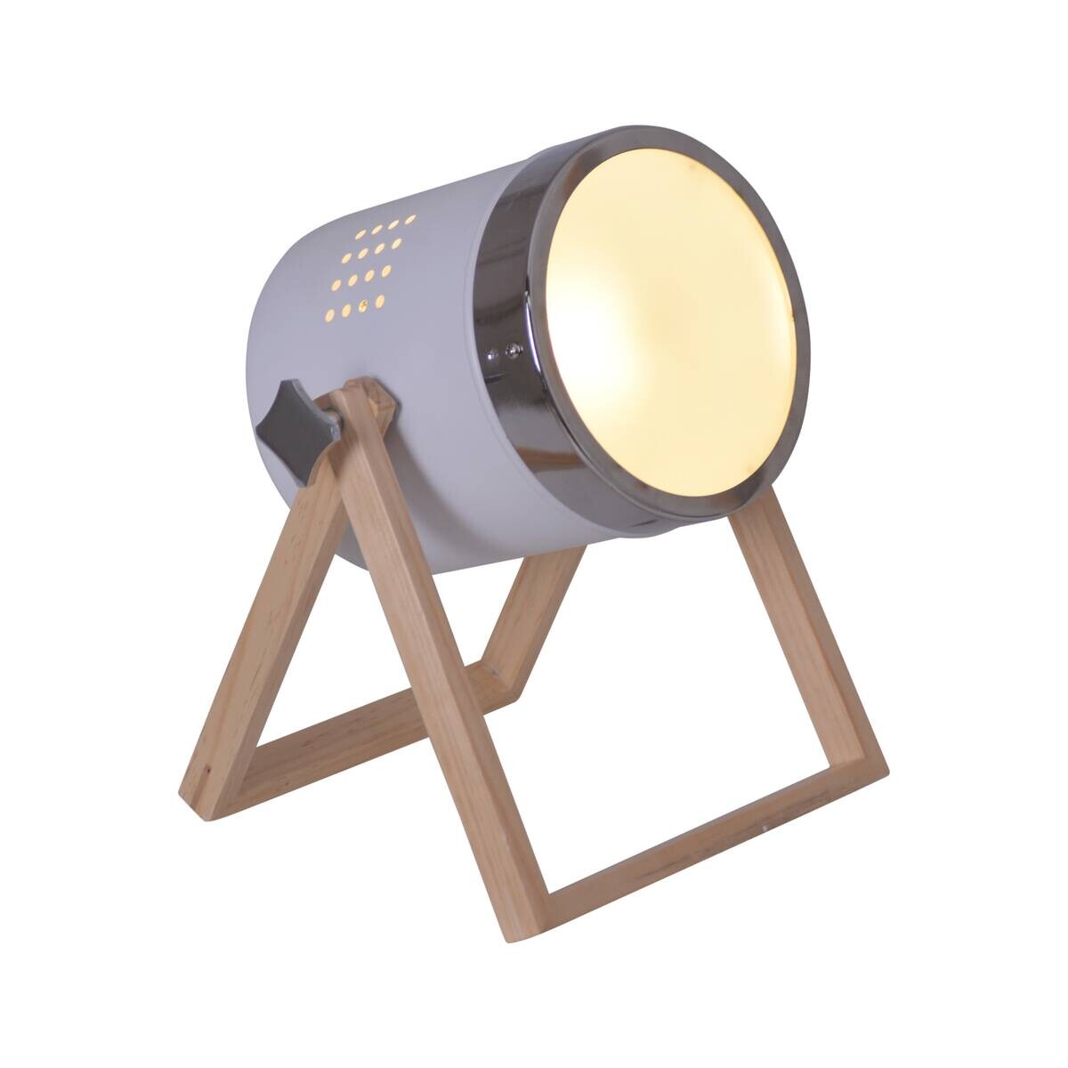 Näve Leuchten Tischleuchte 3154523 weiß Metall Holz B/H/T: ca. 21x28x21 cm E27 1 Brennstellen