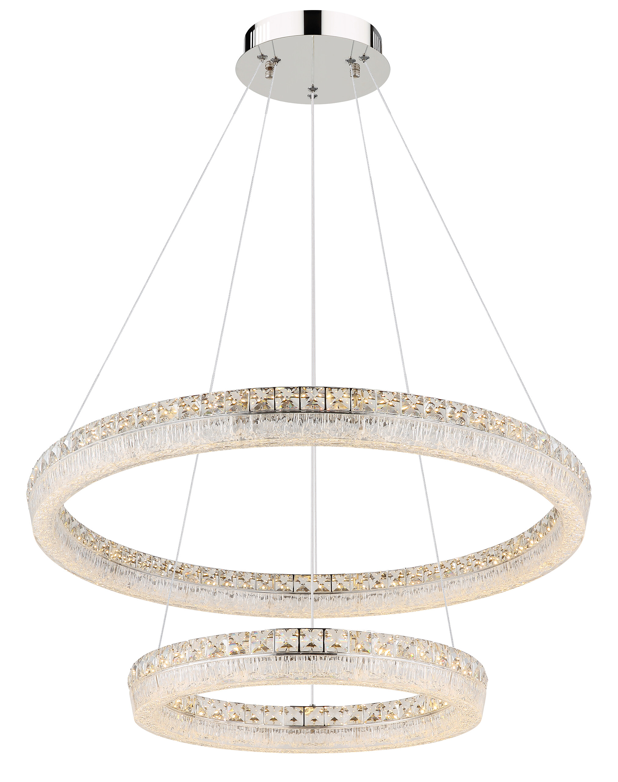 GLOBO Hängeleuchte klar Chrom Acryl Metall Glas H/D: ca. 120x80 cm 1.0 Brennstellen