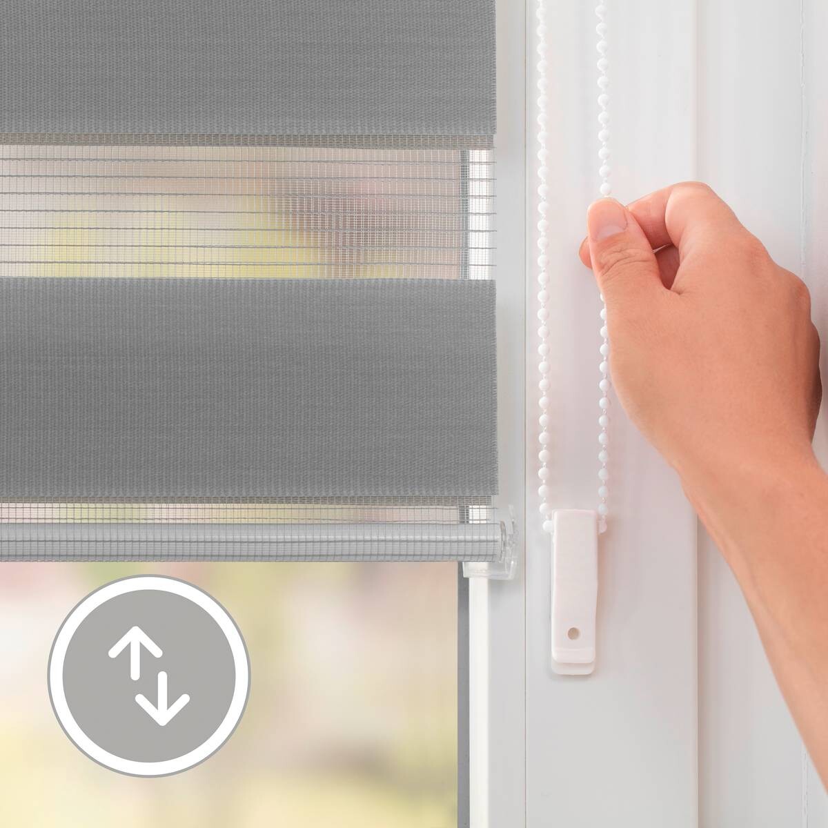 LICHTBLICK Doppelrollo Duo grau B/L: ca. 60x150 cm