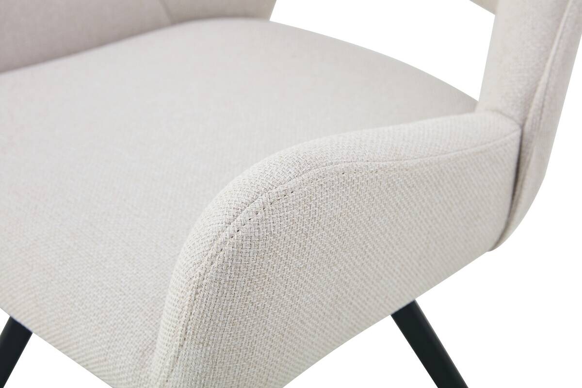 Stuhl HELEN, 2er Set creme Webstoff B/H/T: ca. 56x63x91 cm