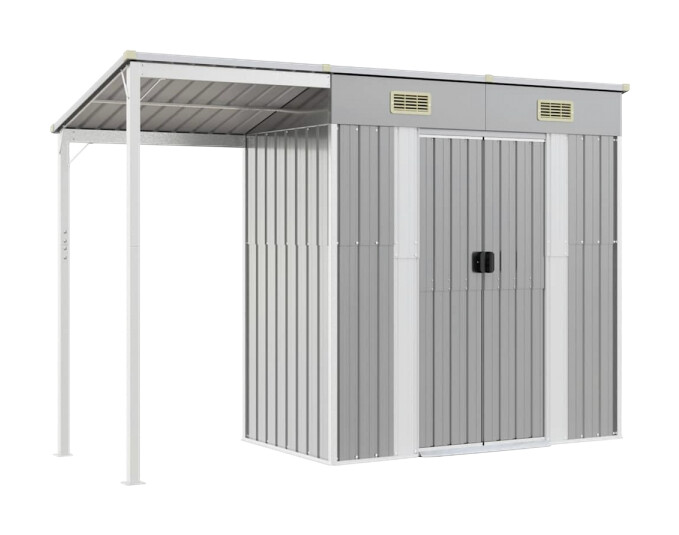 vidaXL Gartenhaus grau B/H/T: ca. 277x181x110,5 cm