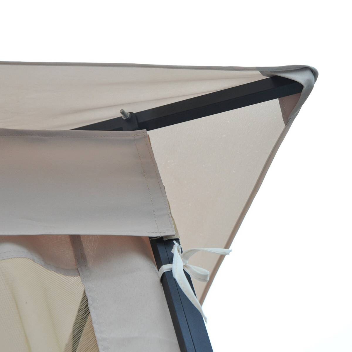 Outsunny Gartenpavillon beige Metall B/H/L: ca. 300x275x300 cm