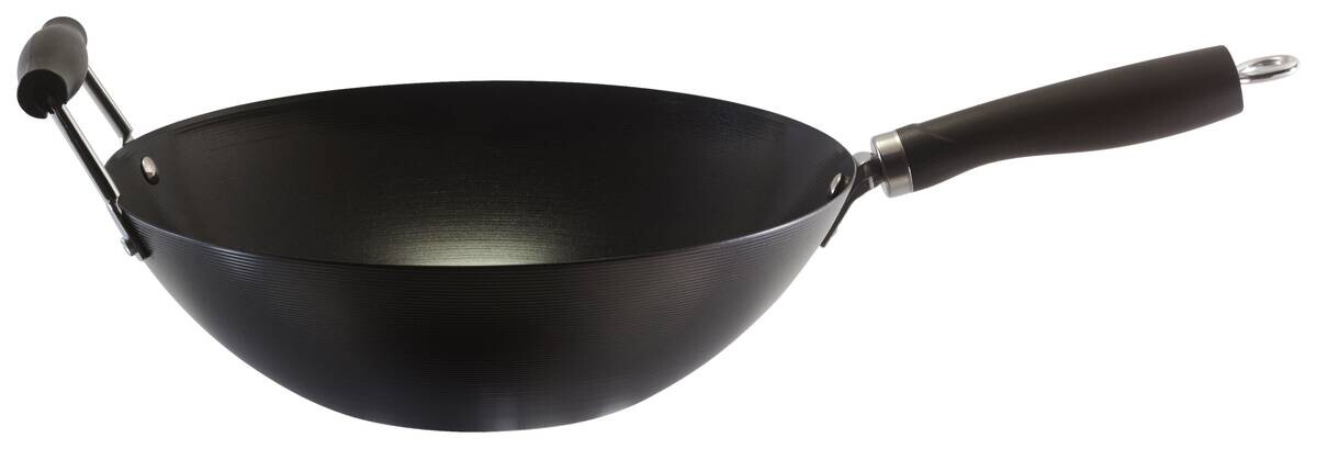 Wokpfanne schwarz Edelstahl