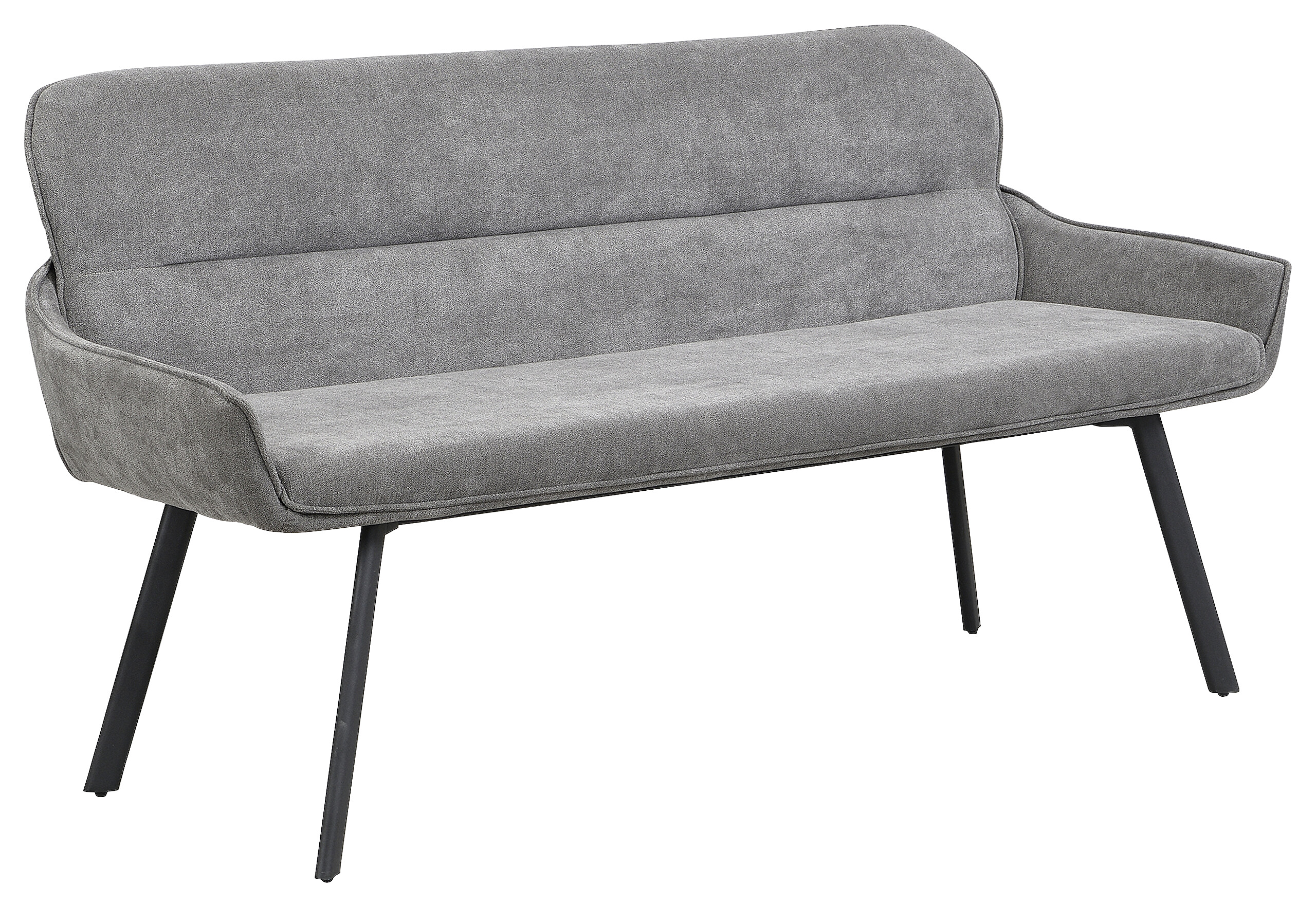 Sitzbank RICO schwarz grau Metall Stoff B/H/T: ca. 160x90x62 cm