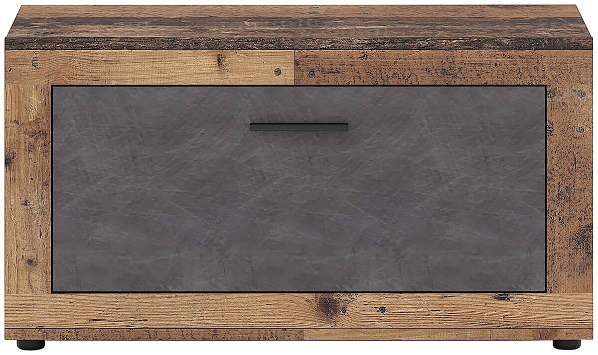 Schuhschrank LUNA 2 Eiche Matera Nachbildung Beton Optik B/H/T: ca. 88,9x48x40 cm