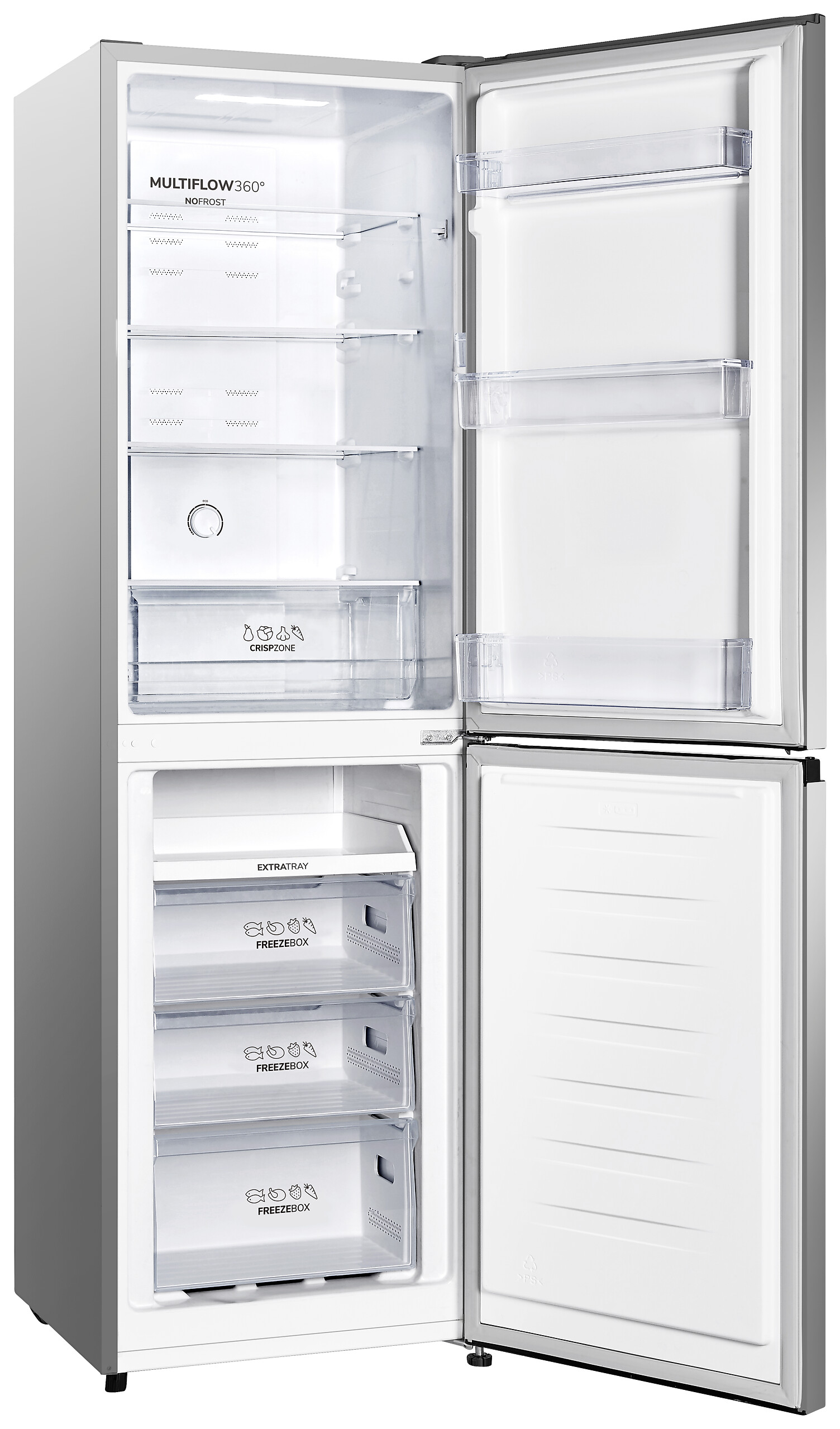 Gorenje Kühl-/Gefrierkombination NRK418ECS4 silber B/H/L: ca. 55x182,4x55,7 cm
