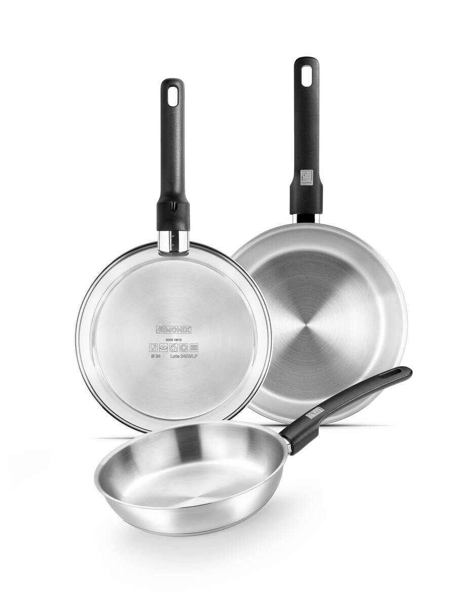 Monix Pfannenset Elite silber Edelstahl 3 tlg.