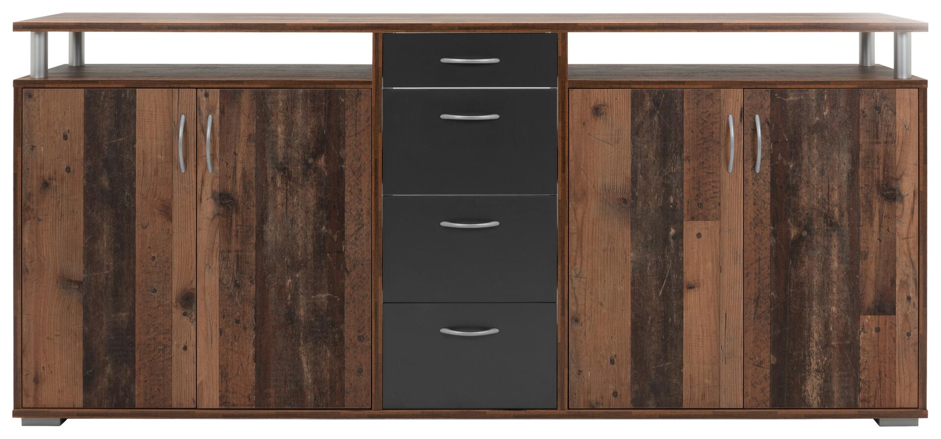 Sideboard Maximo Old Wood Nachbildung anthrazit B/H/T: ca. 208x94x38 cm