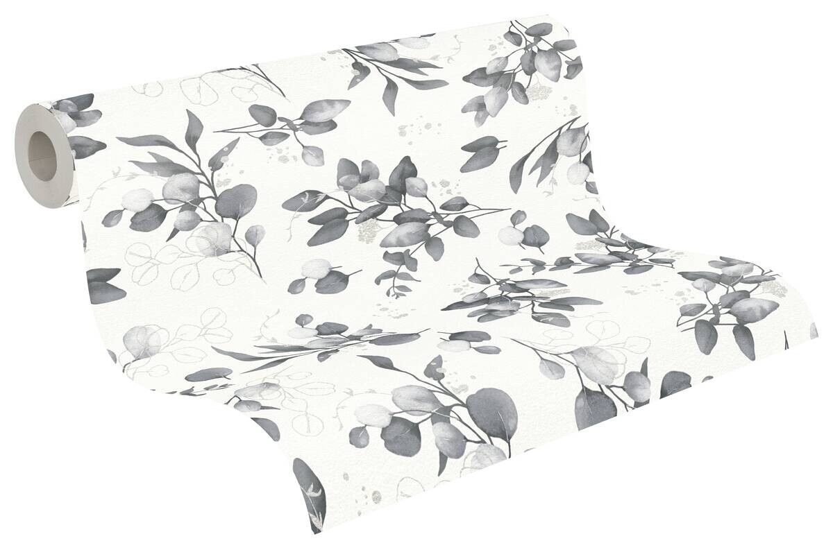 A.S.Creation Vliestapete grau weiß schwarz B/H/D: ca. 53x1005x7,6 cm